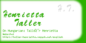 henrietta taller business card